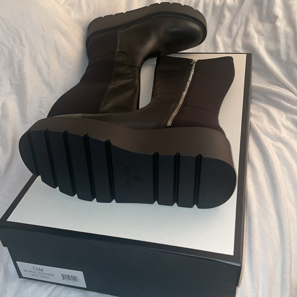 NWT J/SLIDES VICTORIA Black Leather Boot - Picture 9 of 13